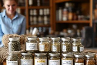 खुदरा जड़ी-बूटी प्रदर्शन